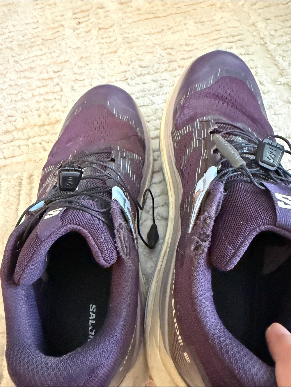 Salomon Ultra Glide 2 Women’s Size 9 Purple Trail Running Shoes Quicklace - Picture 4 of 6